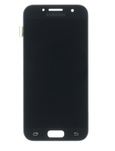 LCD-skärm + Touch Unit Samsung Galaxy A3 2017 A320 - Svart (Service Pack)