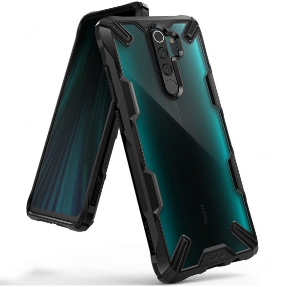 Ringke Fusion X slitstark PC-fodral med TPU-stötfångare för Xiaomi Redmi Note 8 Pro - Svart