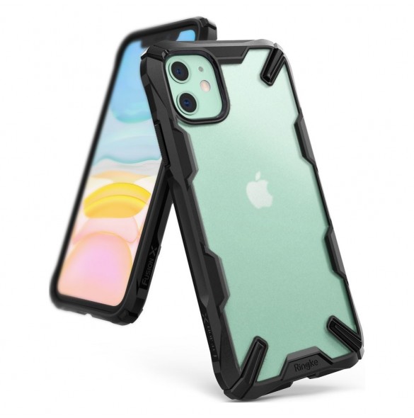 Ringke Fusion X Matt hållbart PC-fodral med TPU-stötfångare för iPhone 11 - Svart