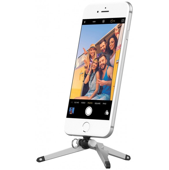Kenu Stance, Tripod Phone Stand till iPhone 10, X, 8, 8 Plus, 7 Plus, 7, 6s Plus, 6s, 6 Plus, 6, SE - Silver / Svart