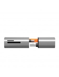 Baseus mini SD / micro SD / TF-kortläsare USB / USB Type C-kontakt 5 Gbps - Grå (CADKQ-A0G)