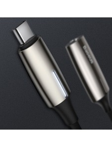 Baseus Audio Converter L60-adapter från USB-typ C till USB-typ C (hona) + hörlursuttag 3,5 mm (kvinna) - Svart (CATL60-0A)
