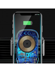 Baseus Smart Vehicle Bracket Wireless Qi Charger 15W Electric Auto Car Mount Bracket Luftventilationshållare - Svart (WXHW03-01)