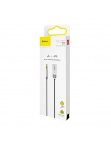 Baseus BA01 USB Wireless Bluetooth 5.0 AUX adapter jack kabel - Svart