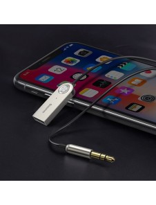 Baseus BA01 USB Wireless Bluetooth 5.0 AUX adapter jack kabel - Svart