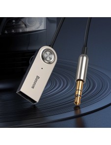 Baseus BA01 USB Wireless Bluetooth 5.0 AUX adapter jack kabel - Svart