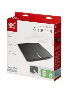 One For All SV 9490 Antenna HD indoor 52 dB, DVB-T,DVB-T2, DAB, DAB+,UHF, VHF, 25000m - Svart