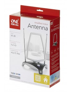 One For All SV 9360 HDTV Indoor Digital Antenna - Suitable for DVB-T & DVB-T2 - Full HD Ready - Vit / Svart