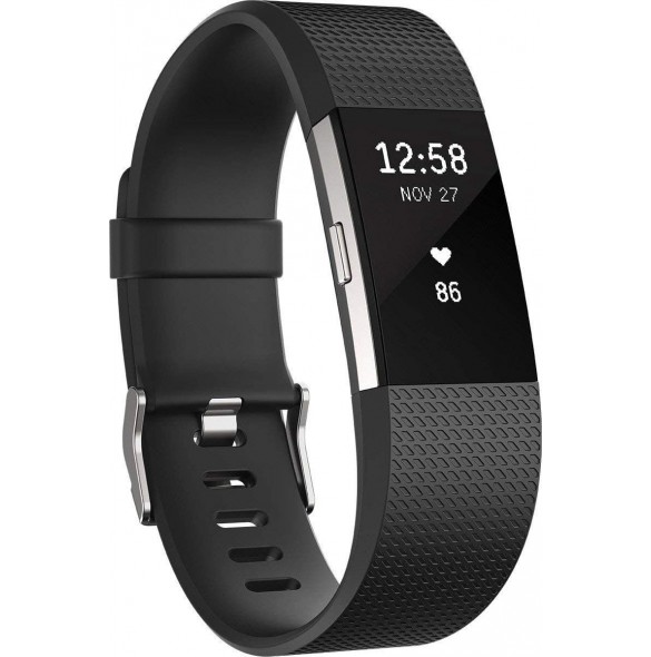 Fitbit Charge 2 Aktivitet & Fitness Tracker med hjärtfrekvens - Svart Large