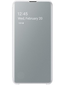 Samsung EF-ZG975CWEGWW Clear View Stående Cover med Intelligent Display för Samsung Galaxy S10 Plus - Vit