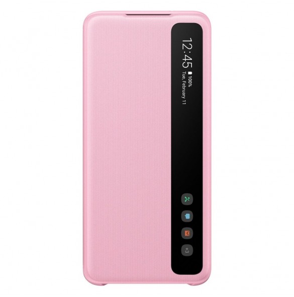 Samsung Clear View Cover med intelligent skärm för Samsung Galaxy S20 - Rosa (EF-ZG980CPEGEU)