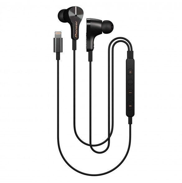 Pioneer Rayz Lightning-Powered Noise Cancelling Earphones with Smart Button and Companion App - Onyx