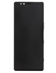 LCD-skärm + pekdon + främre skal Sony Xperia 1 - Svart (Service Pack)