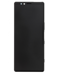LCD-skärm + pekdon + främre skal Sony Xperia 1 - Svart (Service Pack)