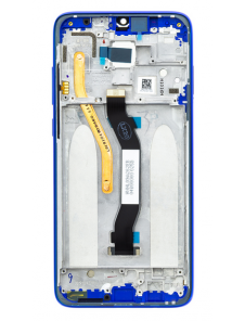 LCD-skärm + beröringsenhet + framsida för Xiaomi Redmi Note 8 Pro - Blå (Servicepack)
