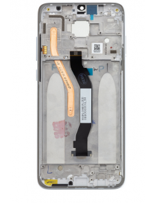 LCD-skärm + beröringsenhet + framsida för Xiaomi Redmi Note 8 Pro - Vit (Service Pack)