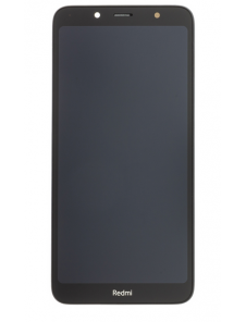 LCD-skärm + beröringsenhet + framsida för Xiaomi Redmi 7A - Svart (Service Pack)
