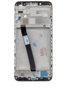 LCD-skärm + beröringsenhet + framsida för Xiaomi Redmi 7A - Svart (Service Pack)
