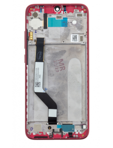 LCD-skärm + beröringsenhet + framsida för Xiaomi Redmi Note 7 - Röd (Servicepack)