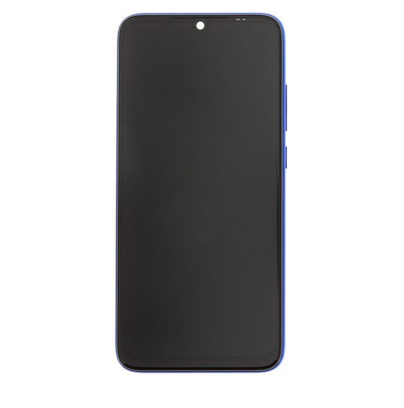 LCD-skärm + beröringsenhet + framsida för Xiaomi Redmi Note 7 - Blå (servicepack)