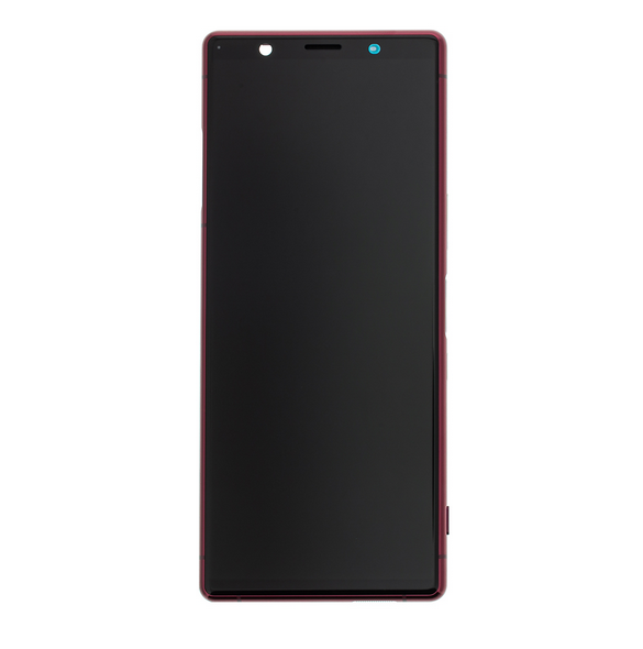 LCD-display + Touch Unit + Framsida Sony Xperia 5 - Röd (Service Pack)