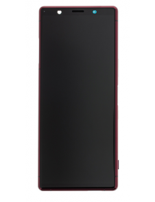 LCD-display + Touch Unit + Framsida Sony Xperia 5 - Röd (Service Pack)