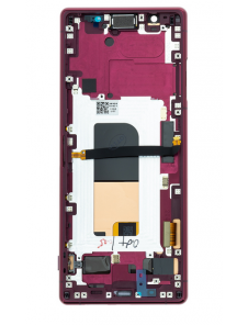 LCD-display + Touch Unit + Framsida Sony Xperia 5 - Röd (Service Pack)