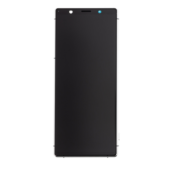 LCD-skärm + pekdon + främre skal Sony Xperia 5 - Grå (Service pack)