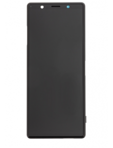 LCD-skärm + pekdon + främre skal Sony Xperia 5 - Svart (Service Pack)