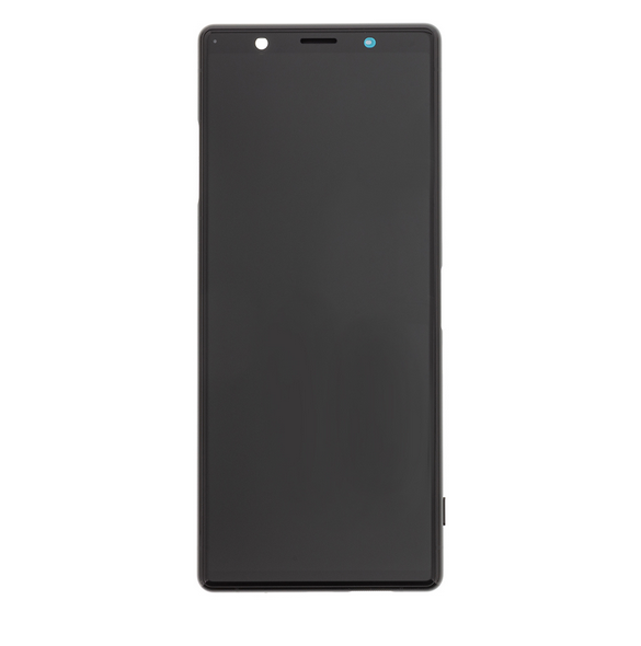 LCD-skärm + pekdon + främre skal Sony Xperia 5 - Svart (Service Pack)