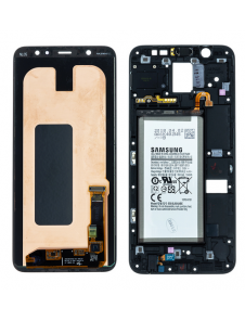 LCD-display + Touch Unit Samsung Galaxy A6 Plus 2018 - Svart (ny byteenhet)