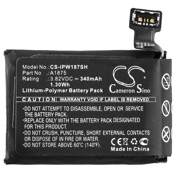 Batteri 340mAh Li-Pol för Apple Watch Series 3 42mm A1861 CS-IPW187SH