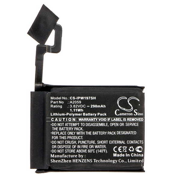 Batteri 290mAh Li-Pol för Apple Watch Series 4 44mm A1976 CS-IPW197SH