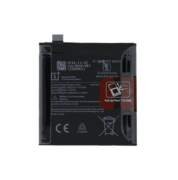 OnePlus 7 Pro-batteri 4000 mAh Li-Pol BLP699 (Bulk)