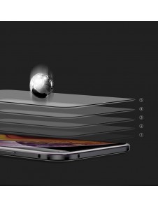 JollyFX Full Magnetisk Fodral Full Body Front och Back Cover + härdat glas för iPhone XS Max - Svart-transparent