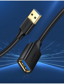 Ugreen USB 3.0 (hona) - USB 3.0 (hane) kabel förlängningssladd 1 m - Svart (10368) Ex-display