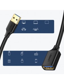 Ugreen USB 3.0 (hona) - USB 3.0 (hane) kabel förlängningssladd 1 m - Svart (10368) Ex-display