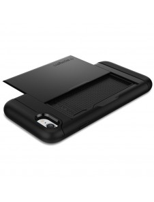 Spigen Slim Armor CS plånbok fodral iPhone 8 / iPhone 7 / iPhone SE 2020 - Svart