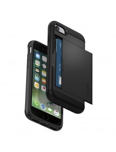 Spigen Slim Armor CS plånbok fodral iPhone 8 / iPhone 7 / iPhone SE 2020 - Svart