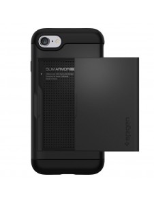 Spigen Slim Armor CS plånbok fodral iPhone 8 / iPhone 7 / iPhone SE 2020 - Svart