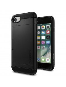 Spigen Slim Armor CS plånbok fodral iPhone 8 / iPhone 7 / iPhone SE 2020 - Svart