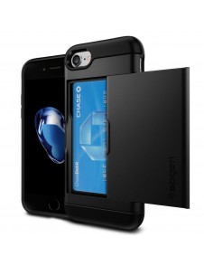 Spigen Slim Armor CS plånbok fodral iPhone 8 / iPhone 7 / iPhone SE 2020 - Svart