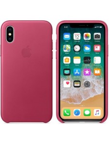 Original Apple MQTJ2ZM/A Läder Fodral Skal Case till iPhone X / iPhone XS - Rosa Fuchsia
