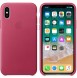 Original Apple MQTJ2ZM/A Läder Fodral Skal Case till iPhone X / iPhone XS - Rosa Fuchsia
