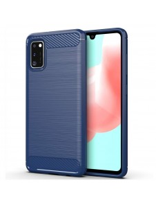JollyFX Carbon Case Flexible Cover TPU Case for Samsung Galaxy A41 - Blå