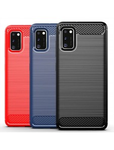 JollyFX Carbon Case Flexible Cover TPU Case for Samsung Galaxy A41 - Blå