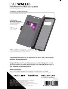 Tech21 T21-5762 Evo Wallet Folio Cover till Samsung Galaxy Note8 - Svart
