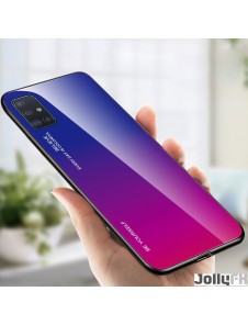 JollyFX Gradient Glass Slitstark täckning med härdat glas tillbaka Samsung Galaxy A51 - Rosa-lila