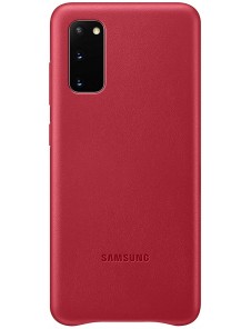 Samsung EF-VG980LREGEU läderfodral äkta läder väska till Samsung Galaxy S20 - Röd
