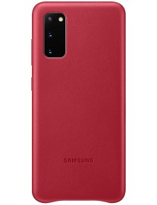 Samsung EF-VG980LREGEU läderfodral äkta läder väska till Samsung Galaxy S20 - Röd
